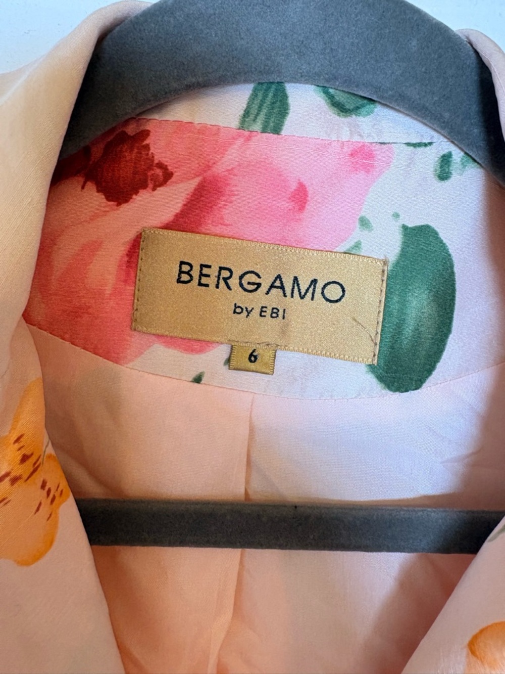 Bergamo Pink Floral 100% Silk Blouse Jacket Romantic Y2K Size 6 - Picture 4 of 9